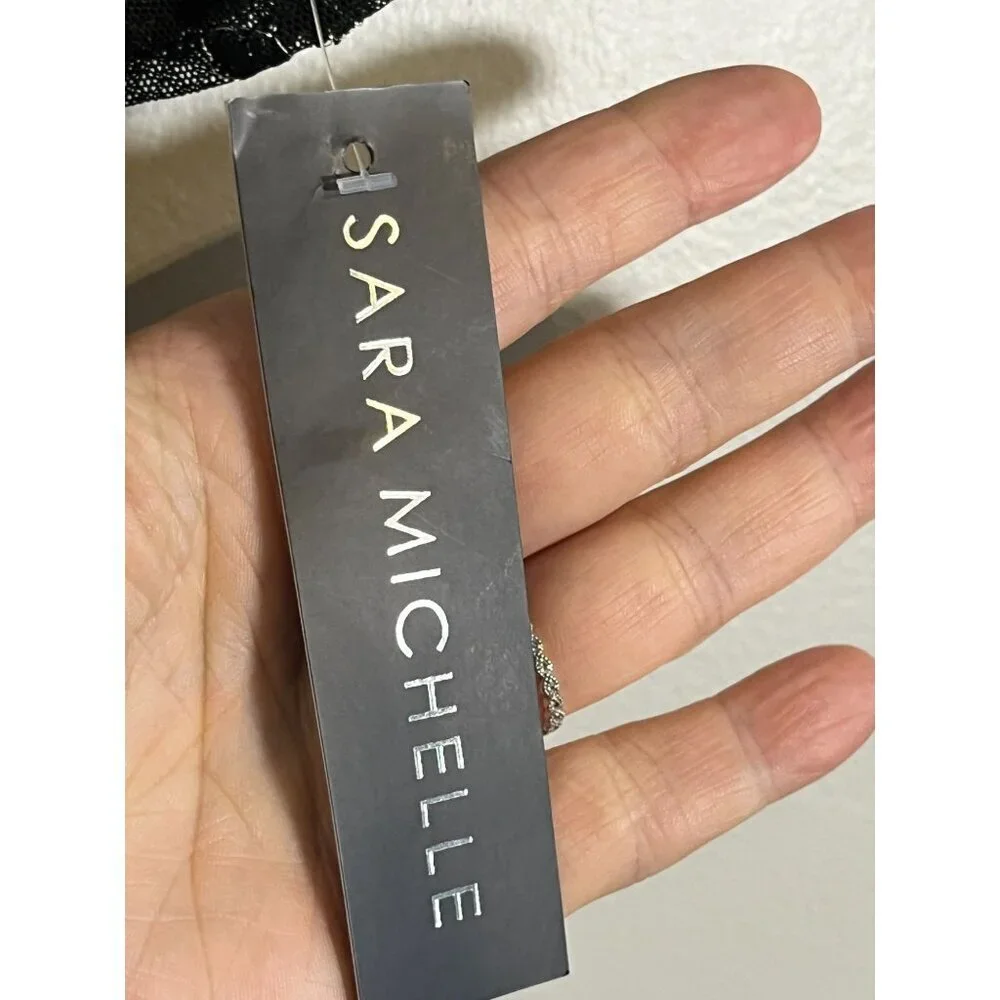 Retro Floral Mesh Top L Black Boho Western Indie Hippie Folk Preppy Classic Chic - Picture 4 of 11